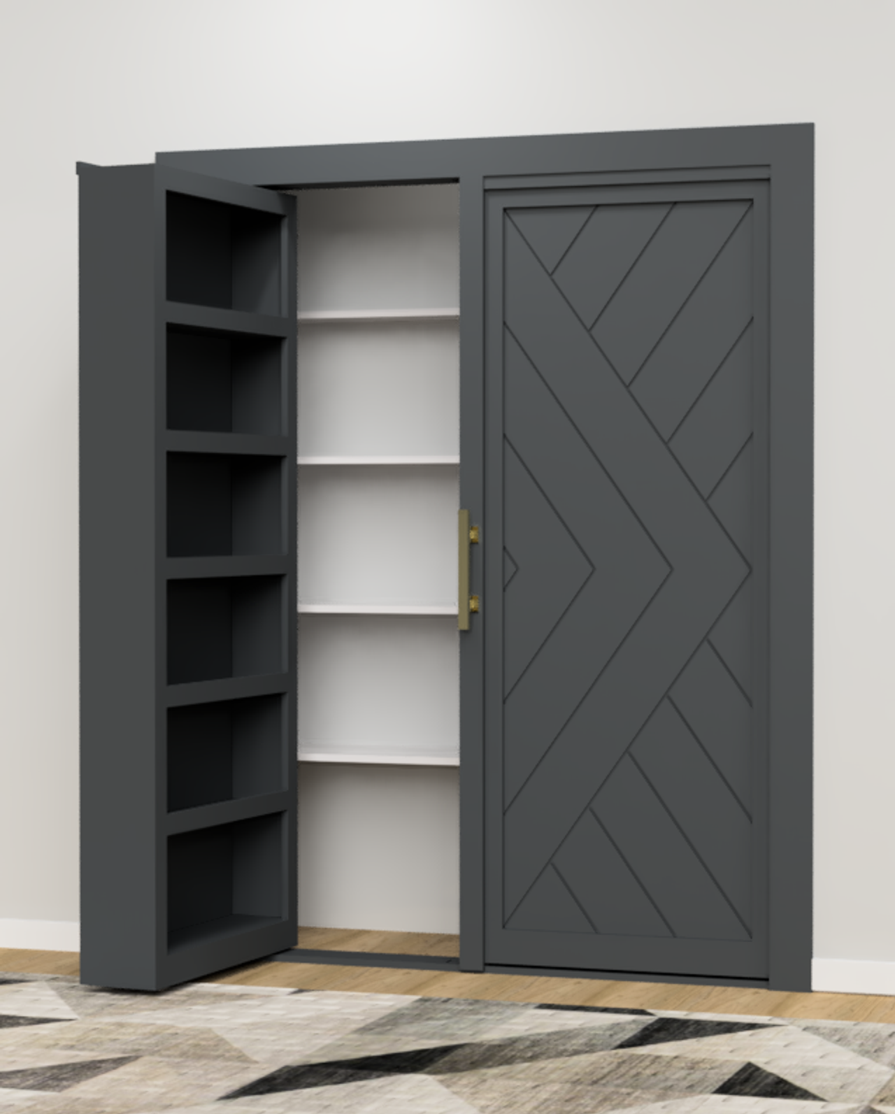 Double Kitchen Pantry Hidden Door (Style 6) — view 2