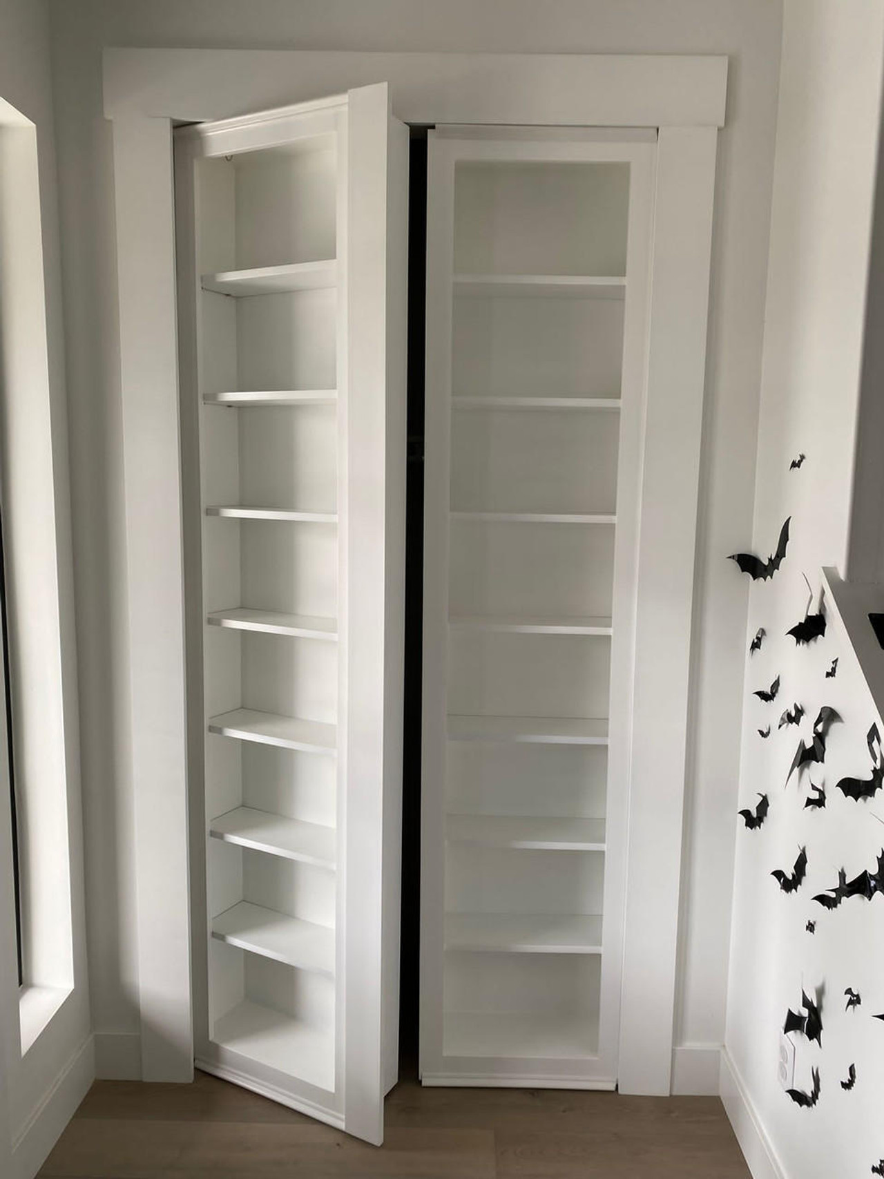 Double Hidden Bookcase Door – Classic Shelves (Style 1) — view 4