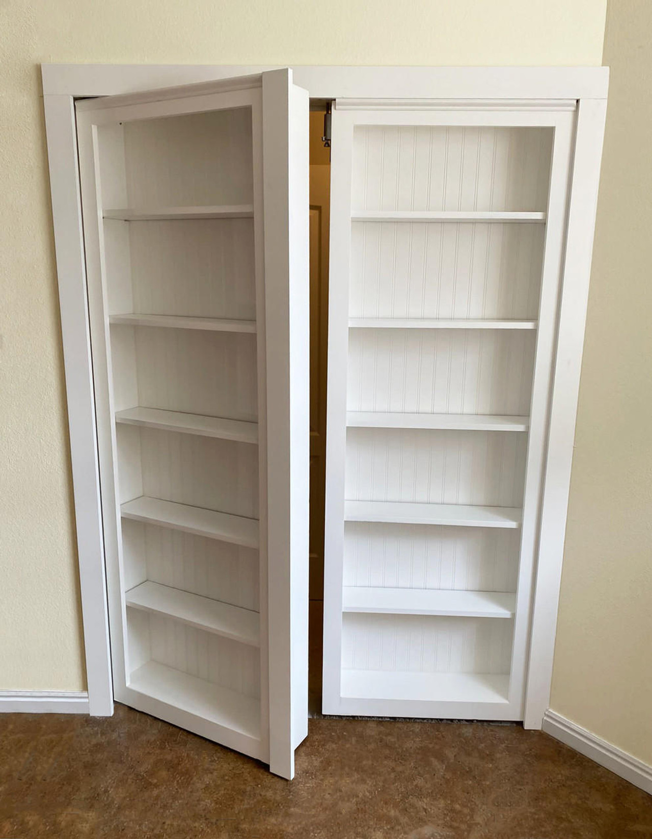 Double Hidden Bookcase Door – Classic Shelves (Style 1) — view 6