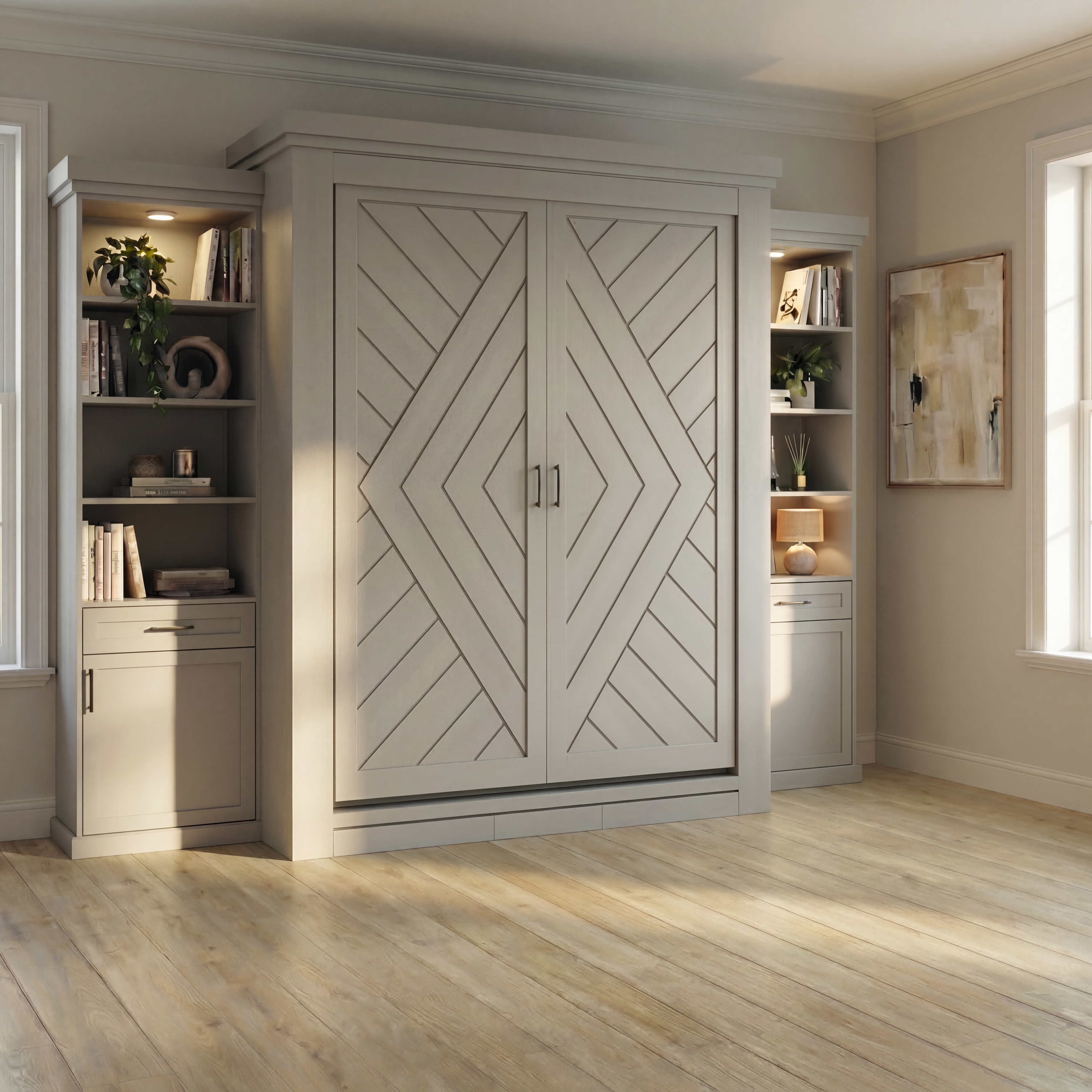 Rotating Murphy Bed Cabinet with TV Center (Style 5) — view 3