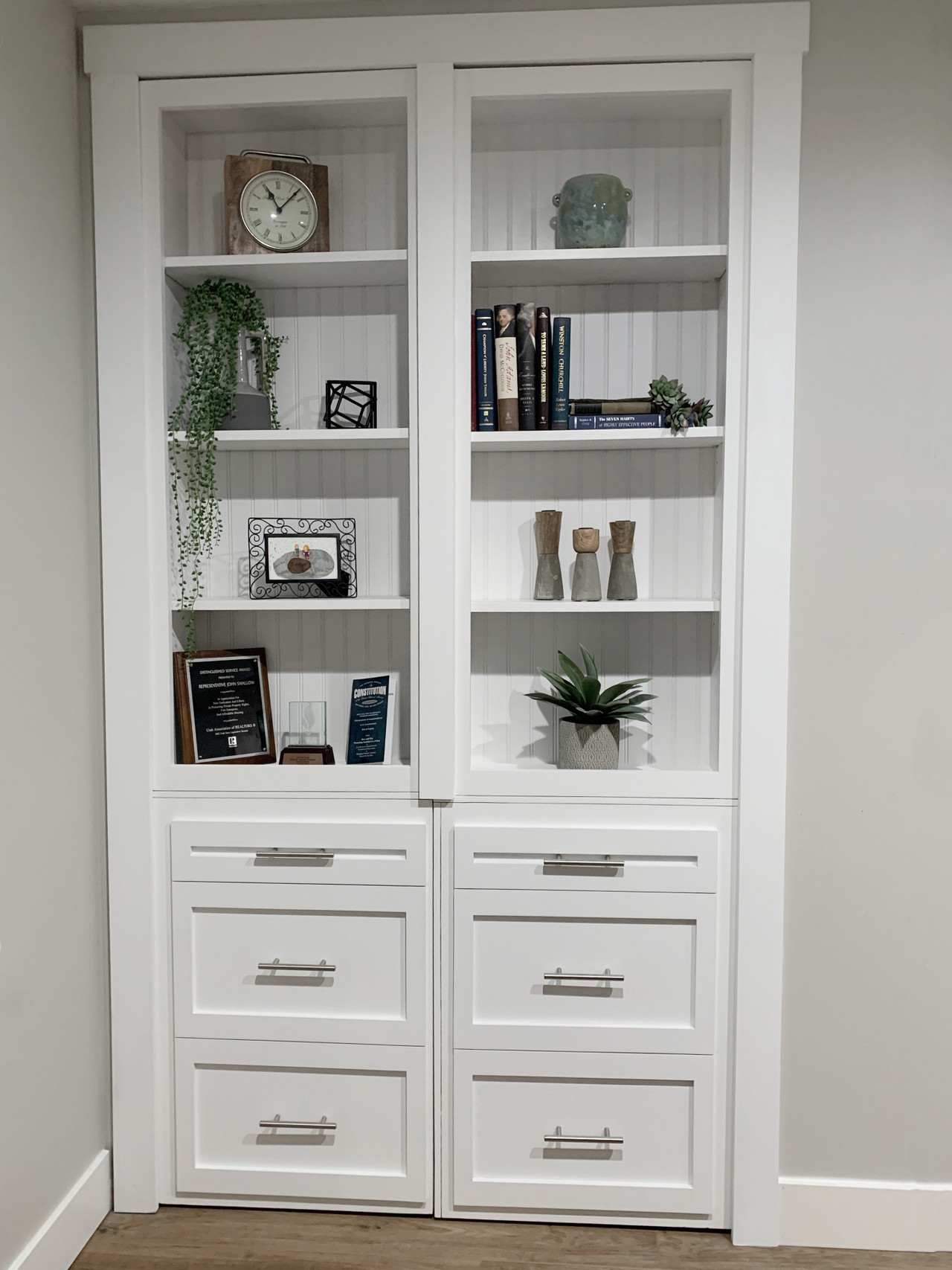 Double Hidden Bookcase Door – Drawer Base Design (Style 4) — view 2