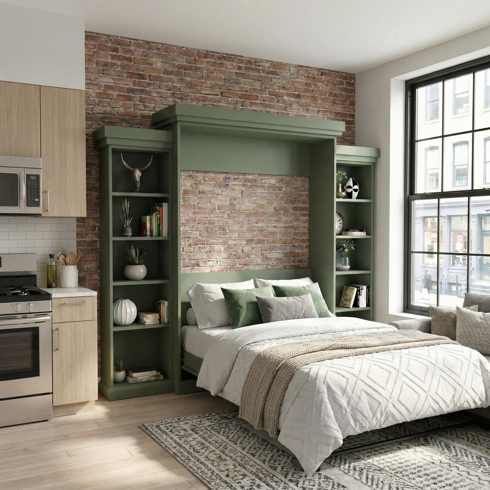 Murphy Bed Cabinet – Herringbone Front (Style 2) — view 2