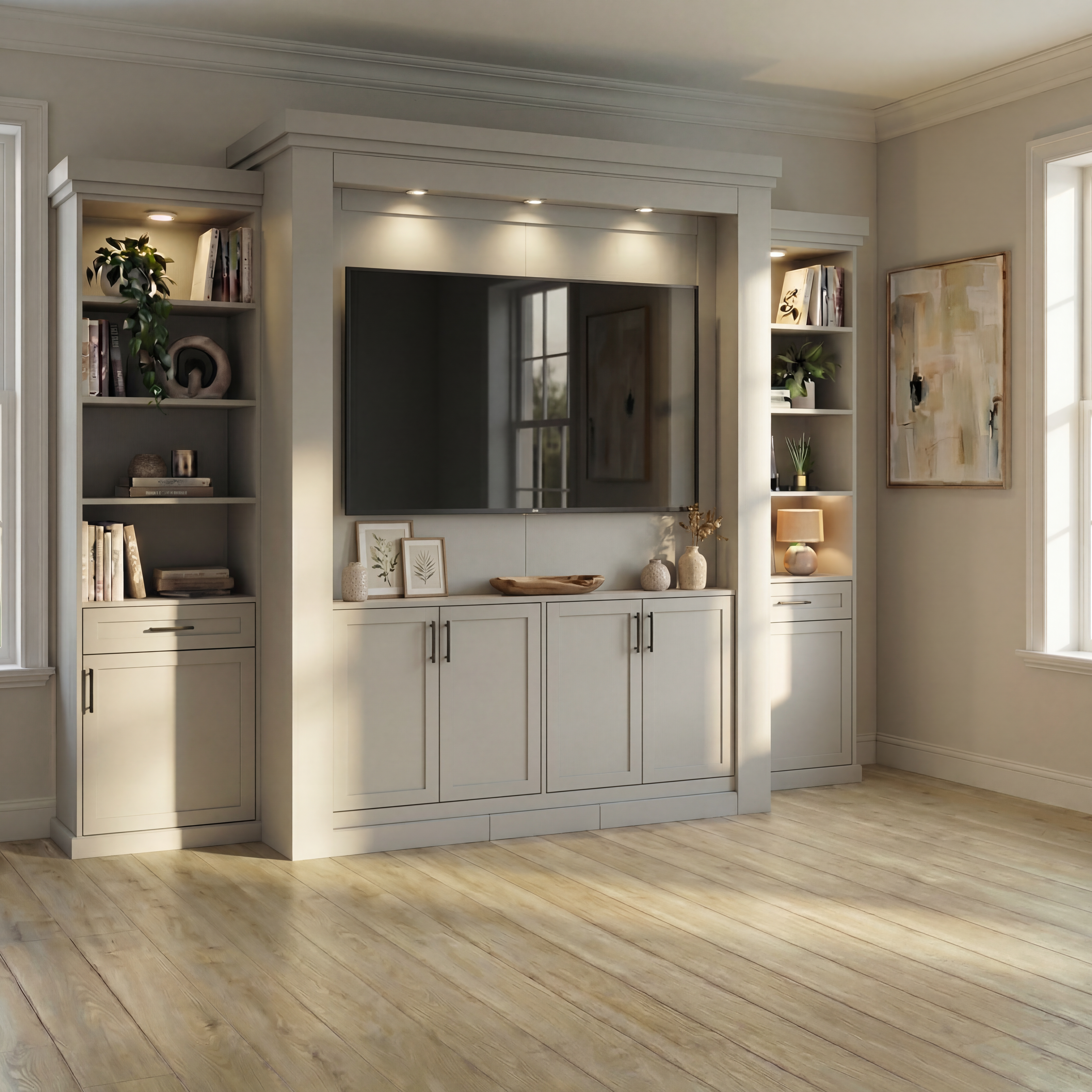 Rotating Murphy Bed Cabinet with TV Center (Style 5) — view 2