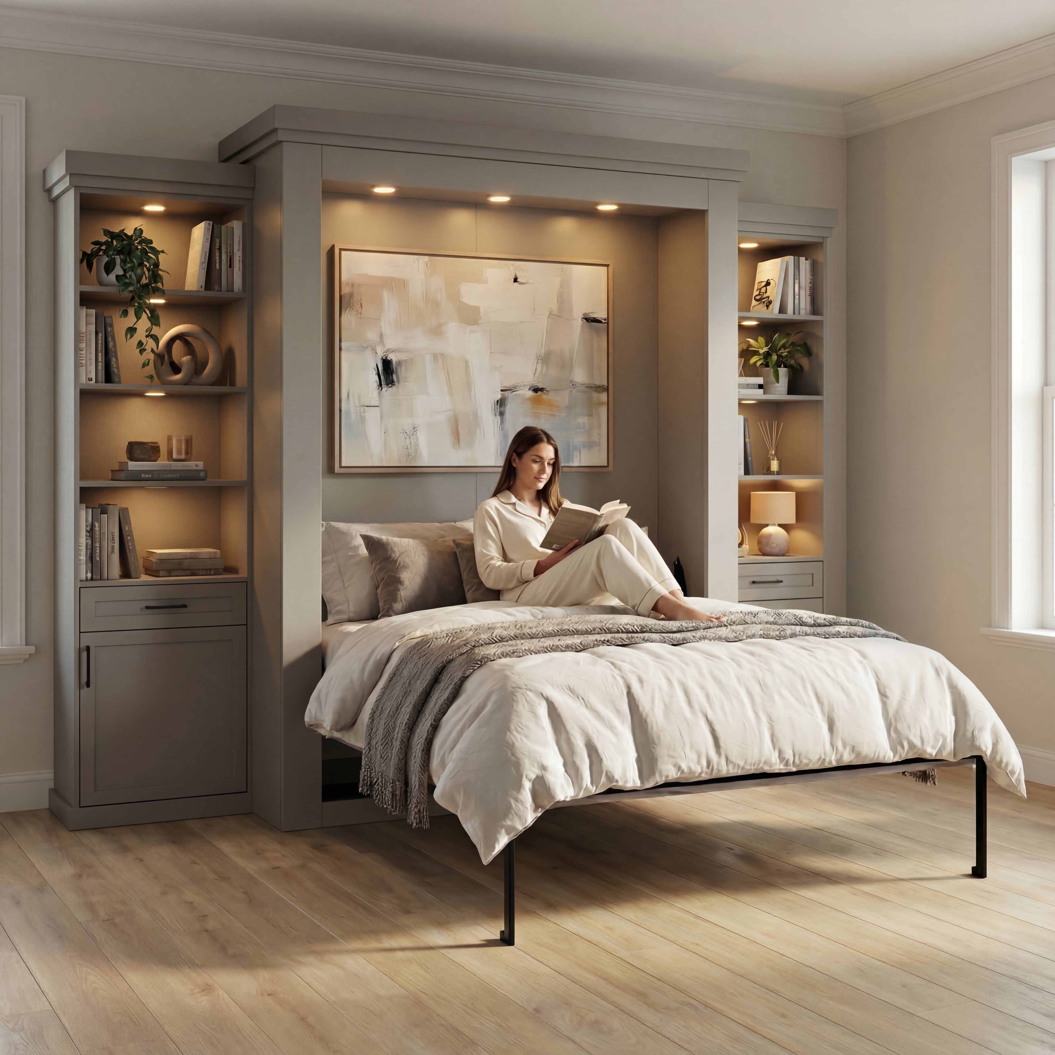 Rotating Murphy Bed Cabinet with TV Center (Style 5) — view 4