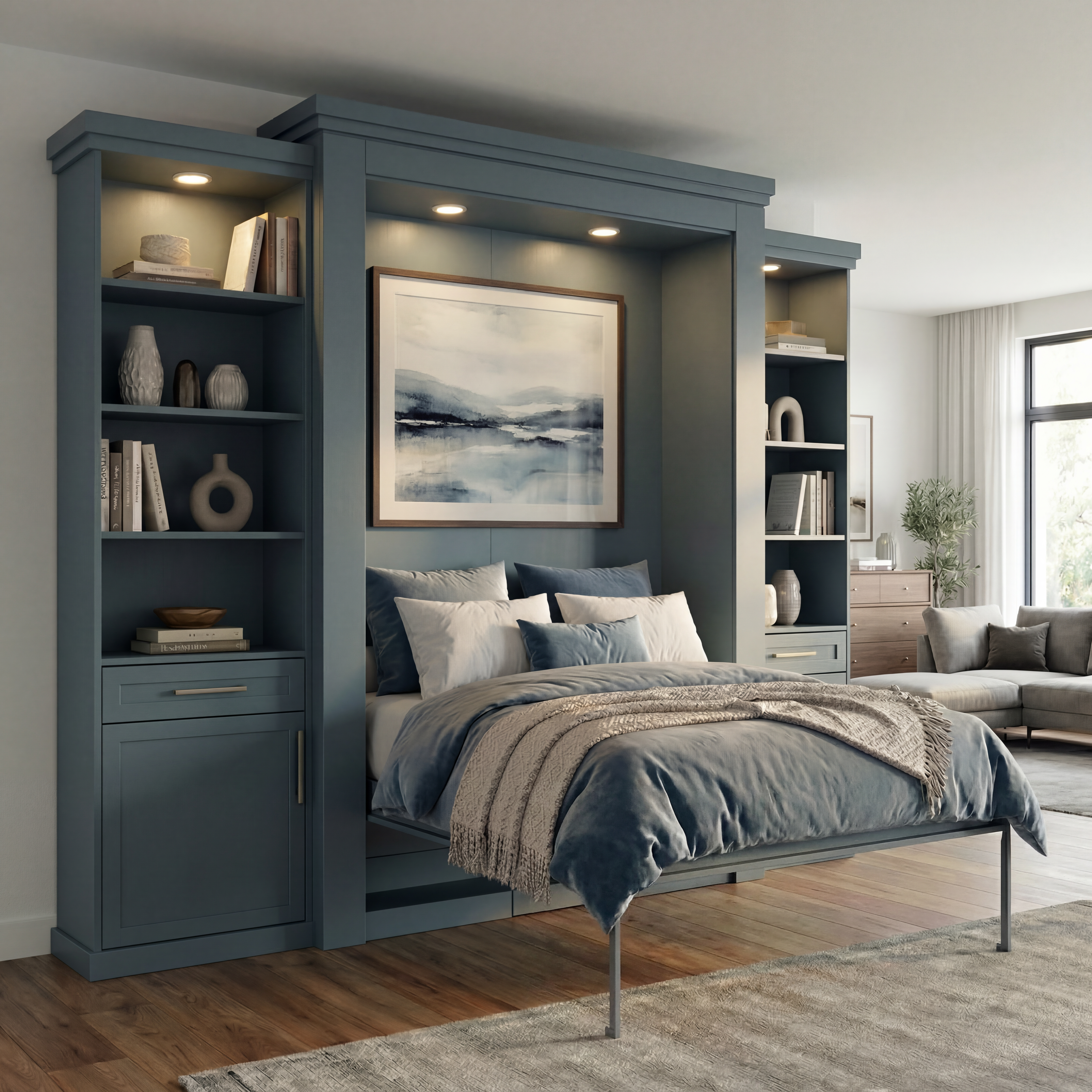 Rotating Murphy Bed Cabinet Library (Style 7) — view 5