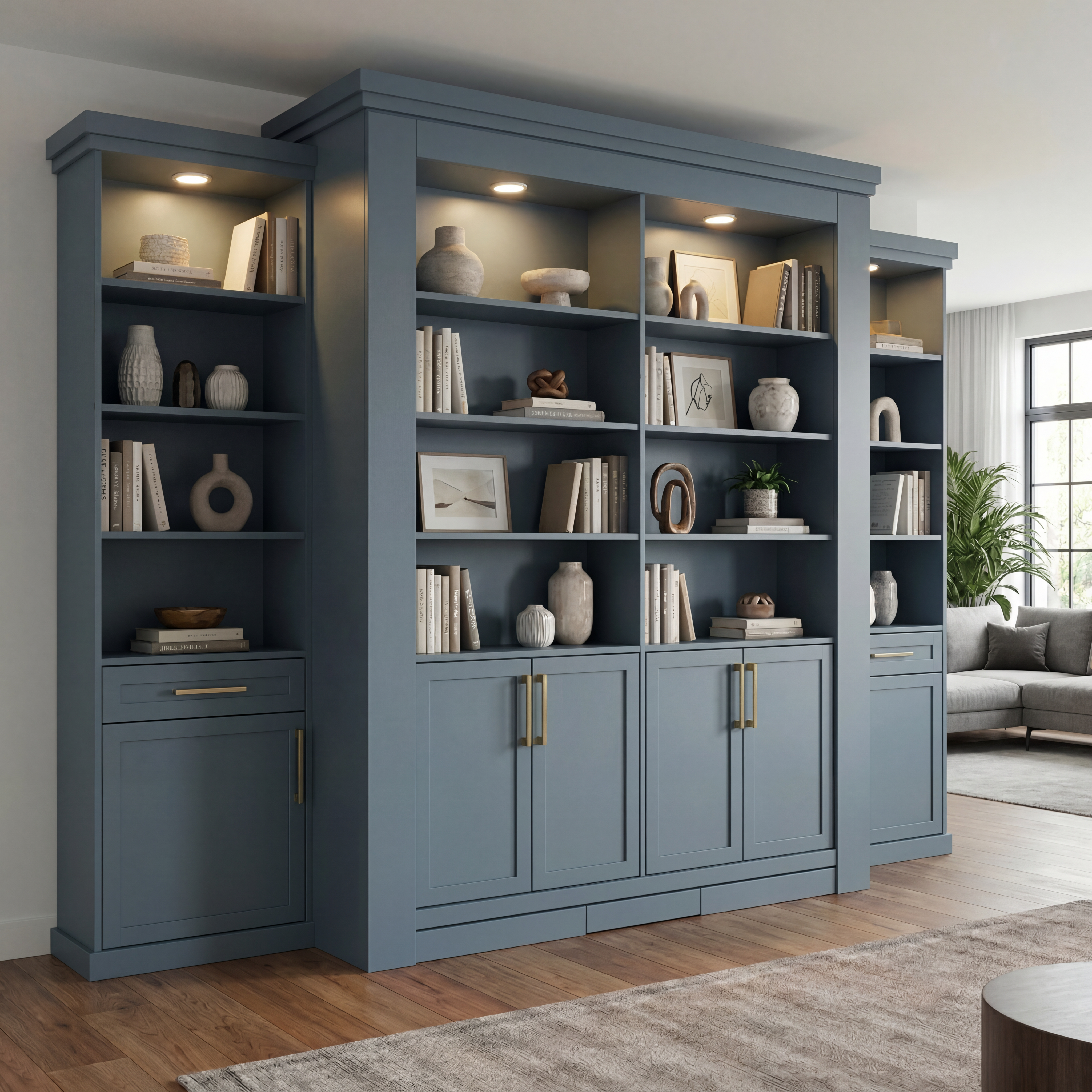 Rotating Murphy Bed Cabinet Library (Style 7) — view 2
