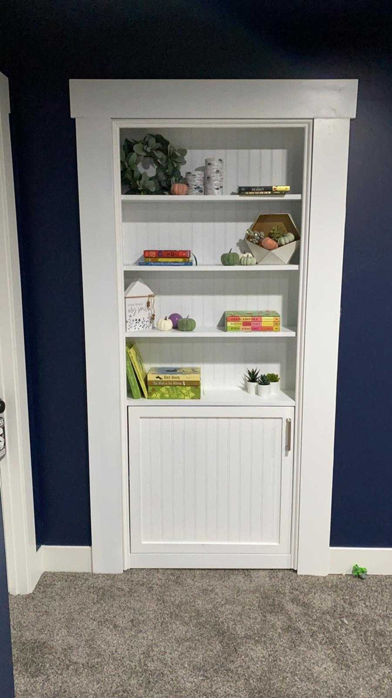 Single Hidden Bookcase Door – Lower Cabinet Storage (Style 2) — view 4