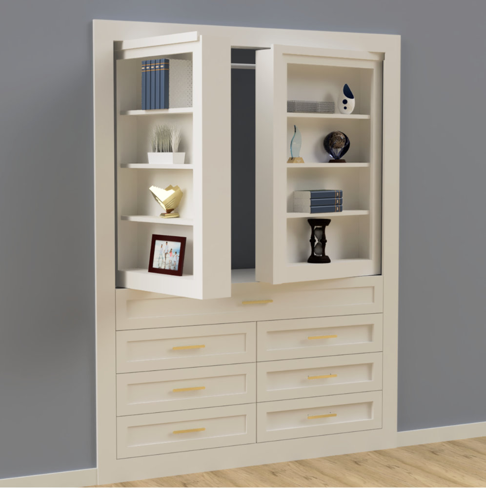 Hidden Closet Double Door with Desk System — view 2