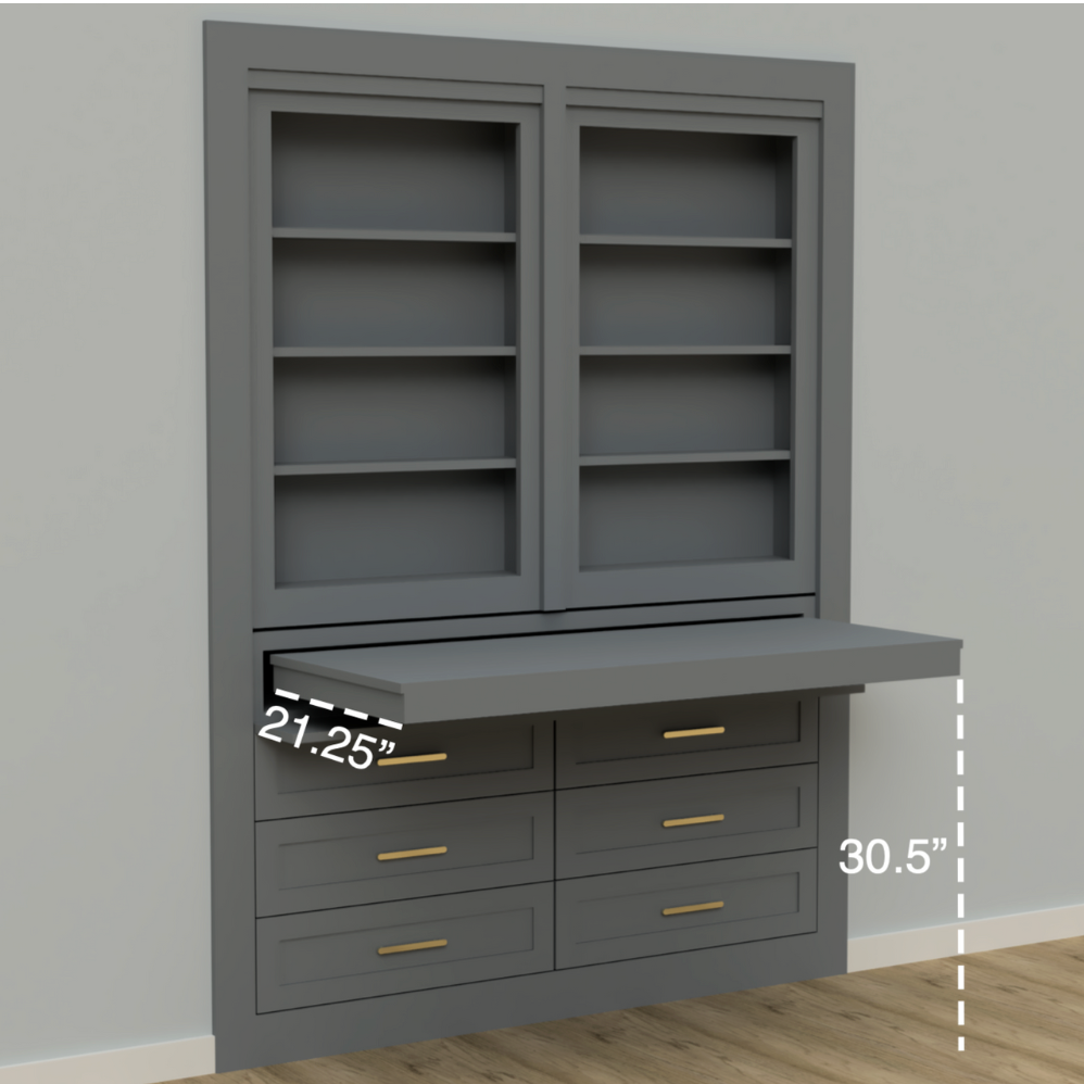 Hidden Closet Double Door with Desk System — view 4
