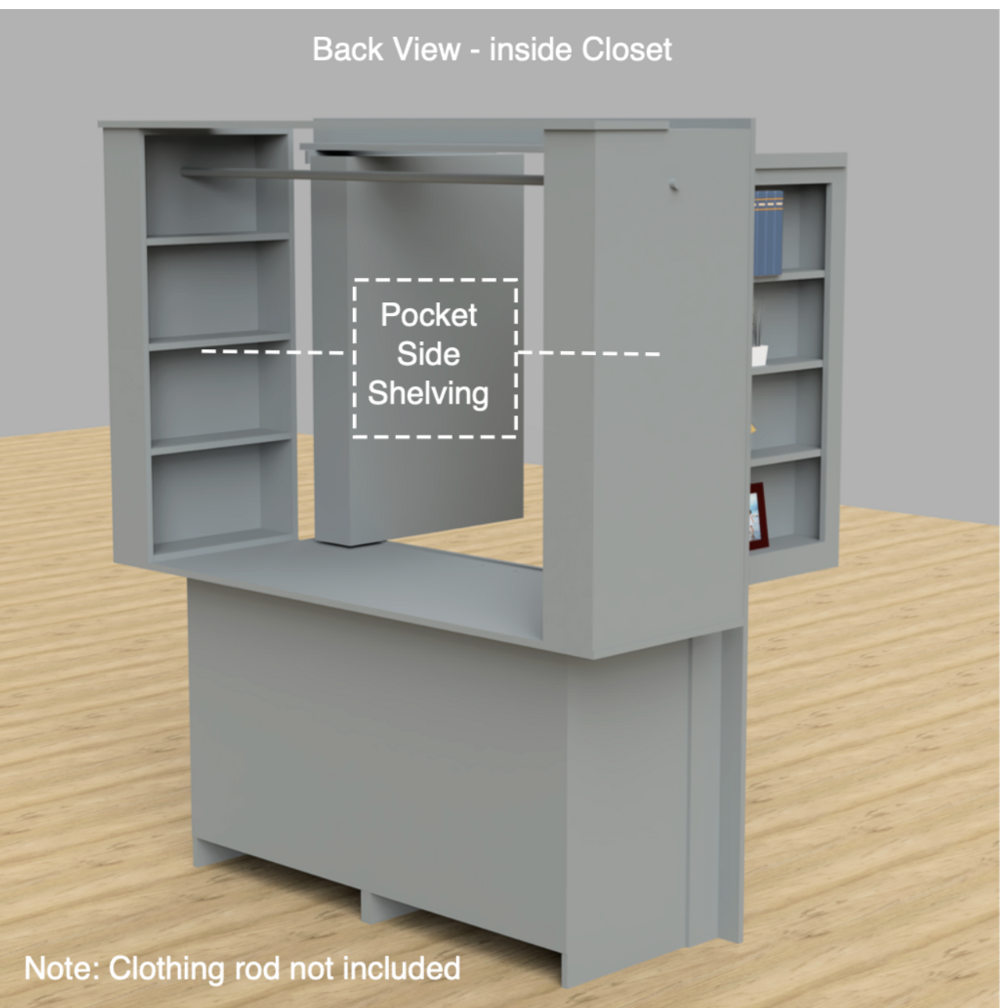 Hidden Closet Double Door with Desk System — view 6