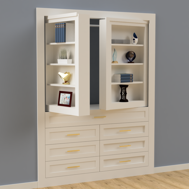 Hidden Closet Double Door with Desk — view 2