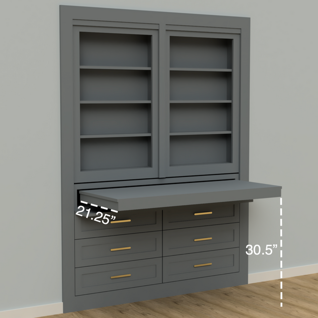 Hidden Closet Double Door with Desk — view 4