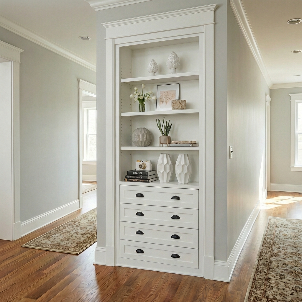 Single Hidden Bookcase Door – Drawer Base Design (Style 4) — view 4