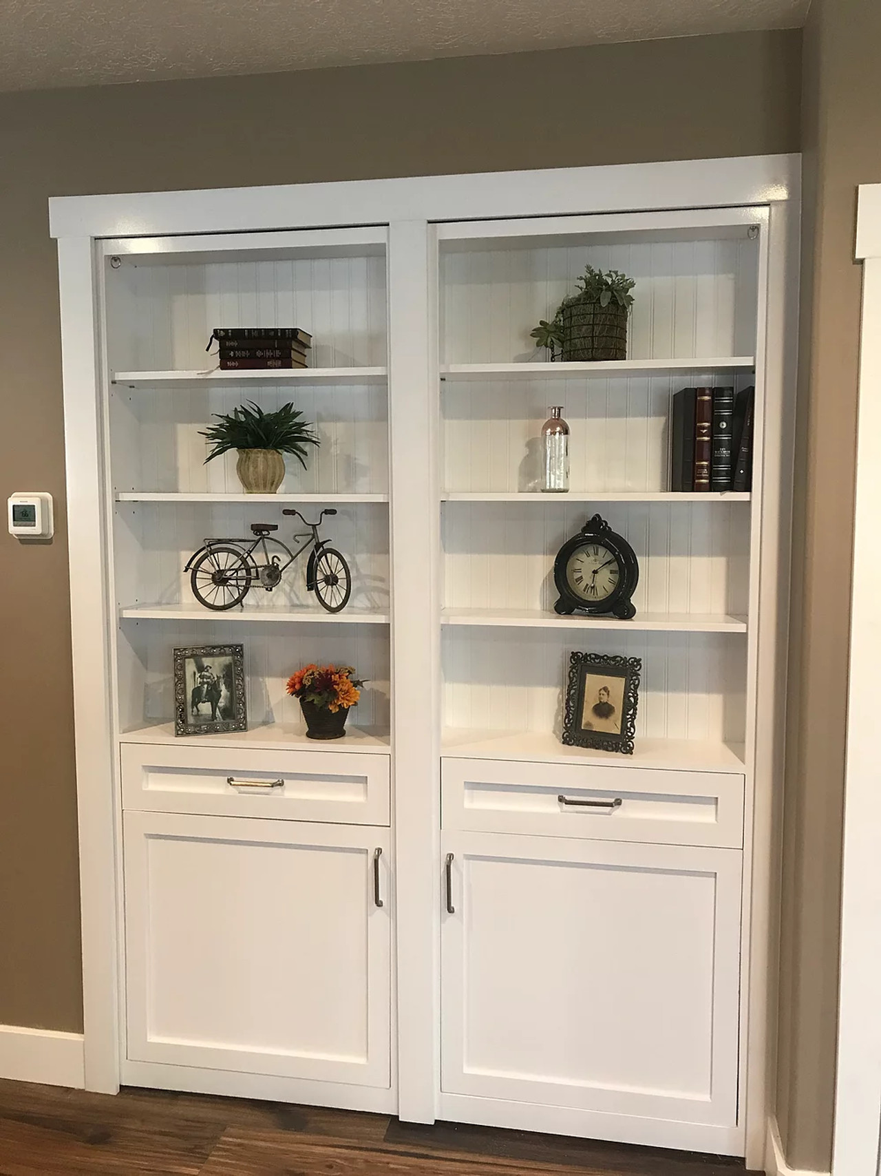 Double Hidden Bookcase Door – Contemporary Shelving (Style 5) — view 3
