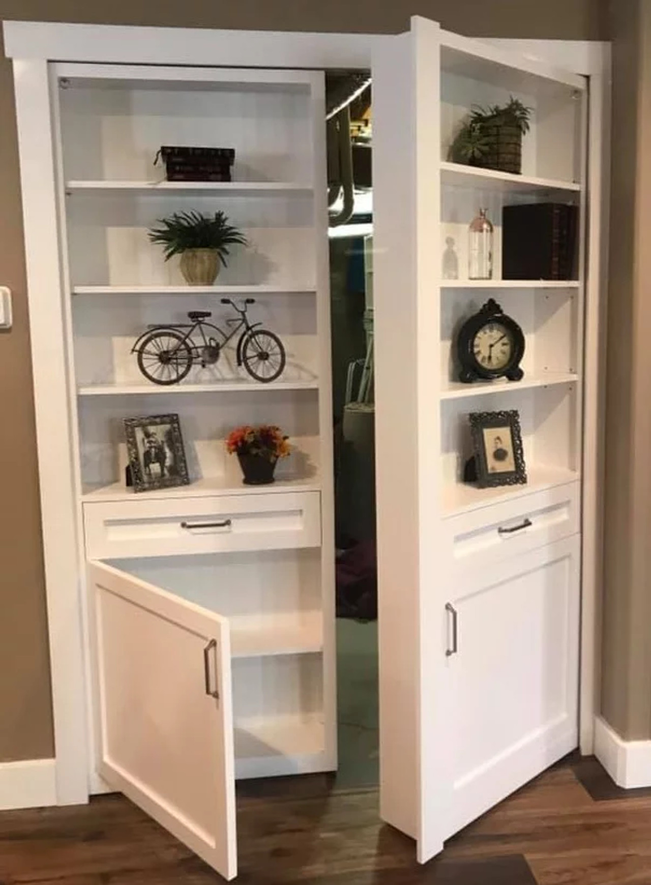 Double Hidden Bookcase Door – Contemporary Shelving (Style 5) — view 4