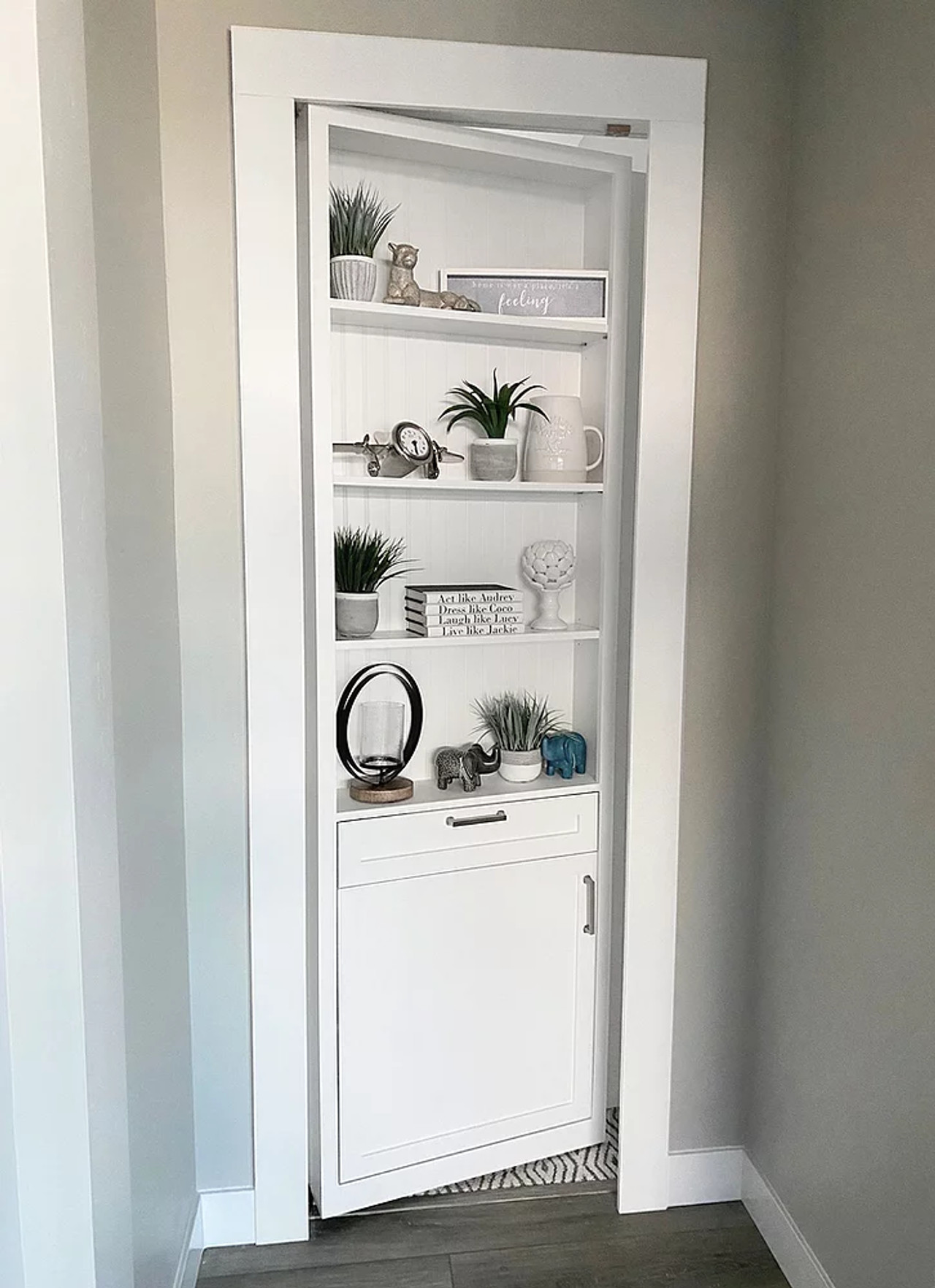 Single Hidden Bookcase Door – Contemporary Shelf Cabinet (Style 5) — view 4