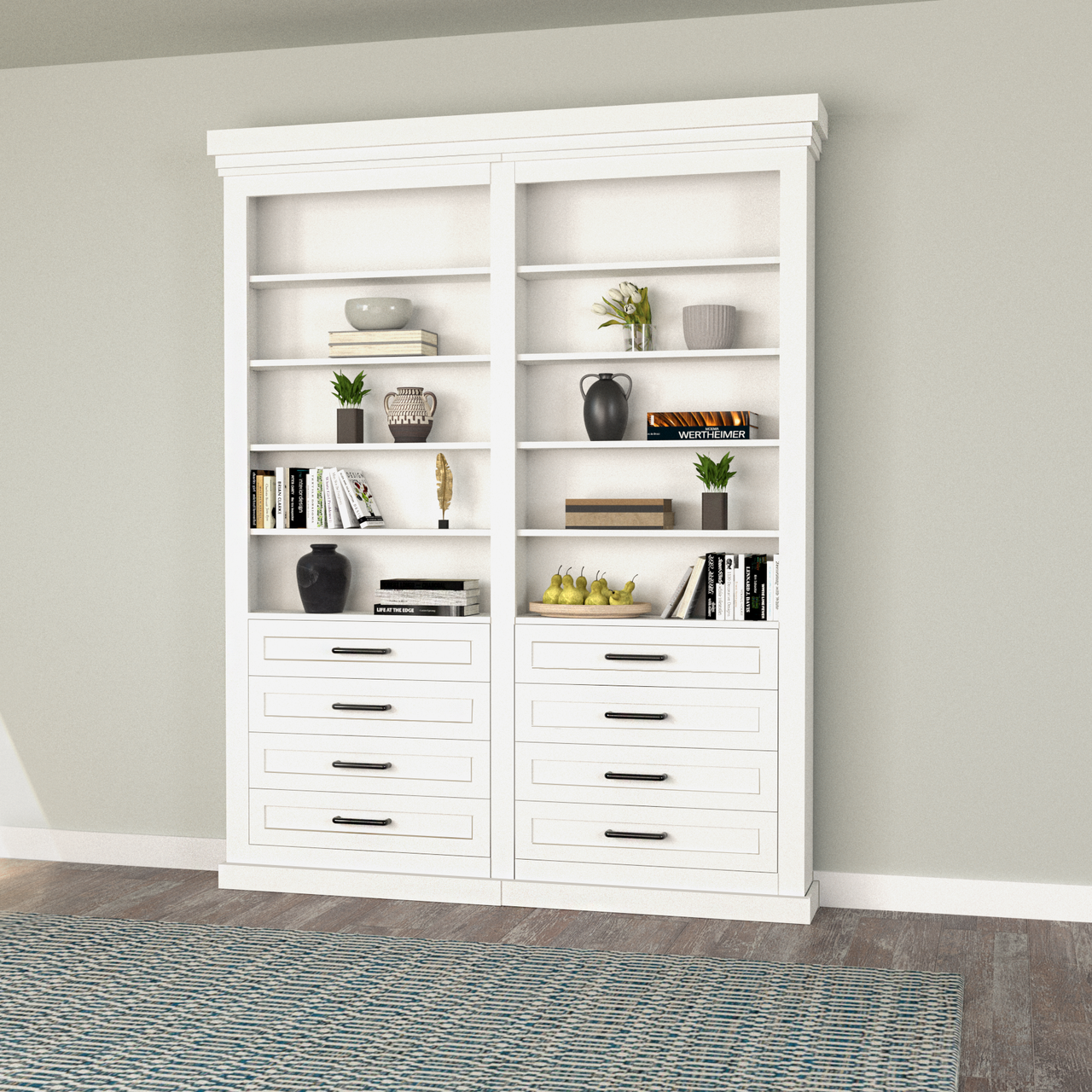 Double Sliding Bookcase Door – Drawer Base Design (Style 4) — view 2