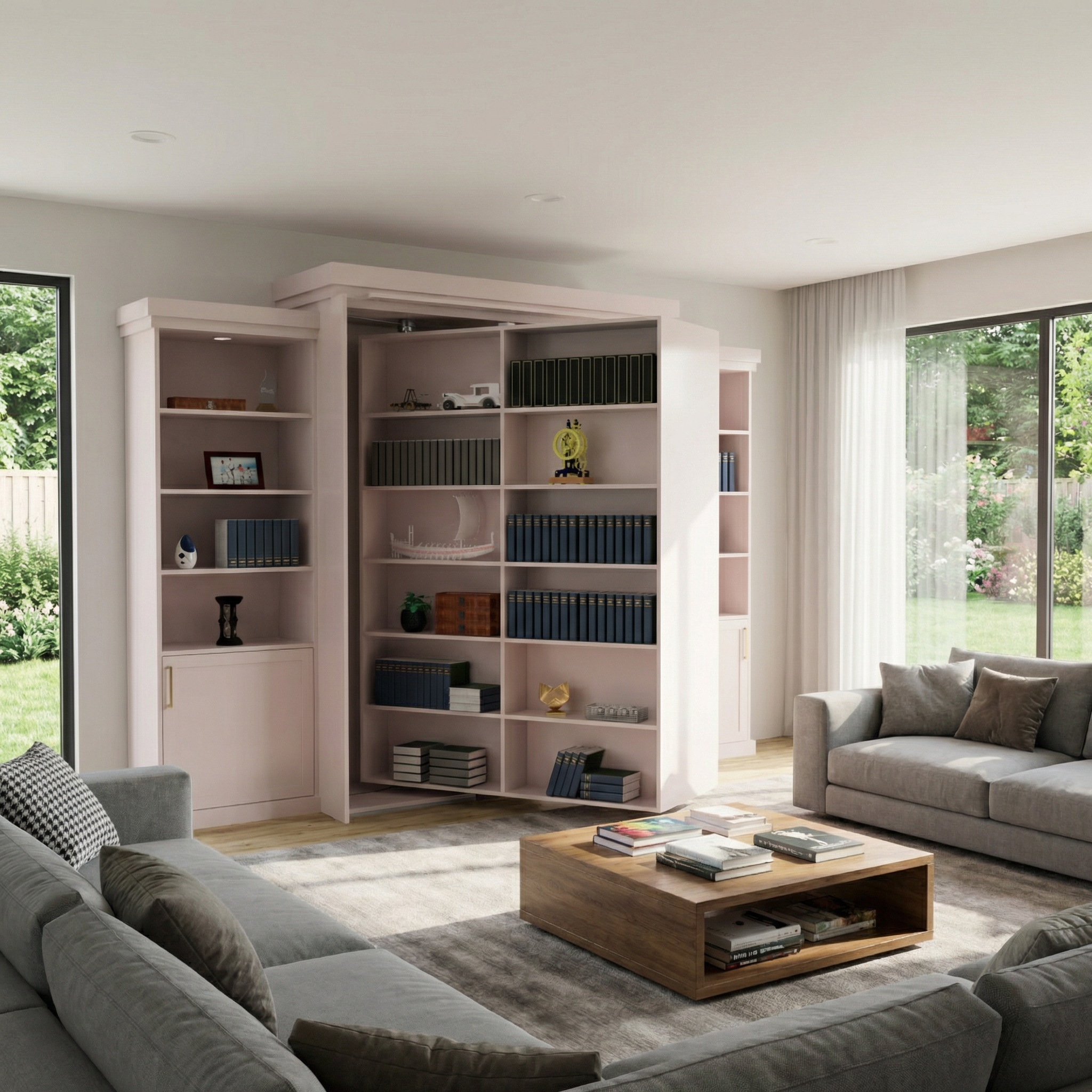 Rotating Murphy Bed Cabinet with Storage (Style 4) by Maderra