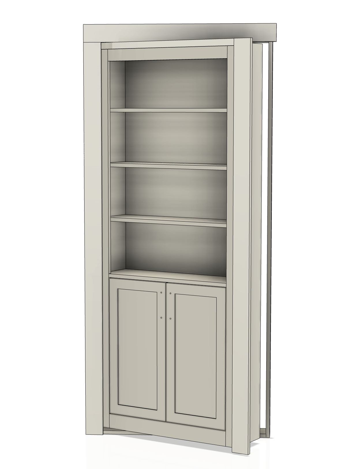 Puerta Librero Oculta con Repisas y Gabinete para Armar by Maderra