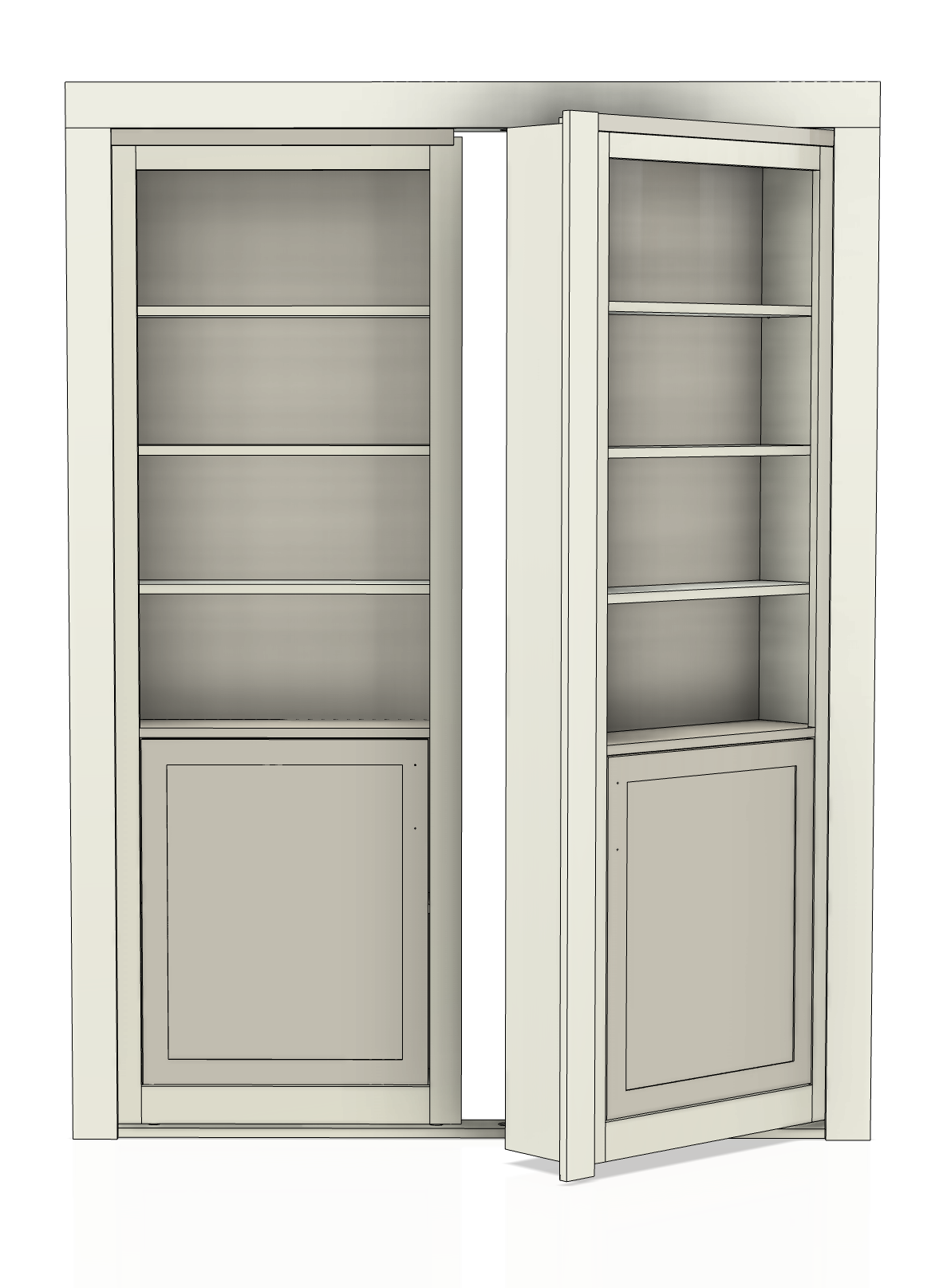 Puerta Librero Oculta Doble con Gabinete para Armar by Maderra
