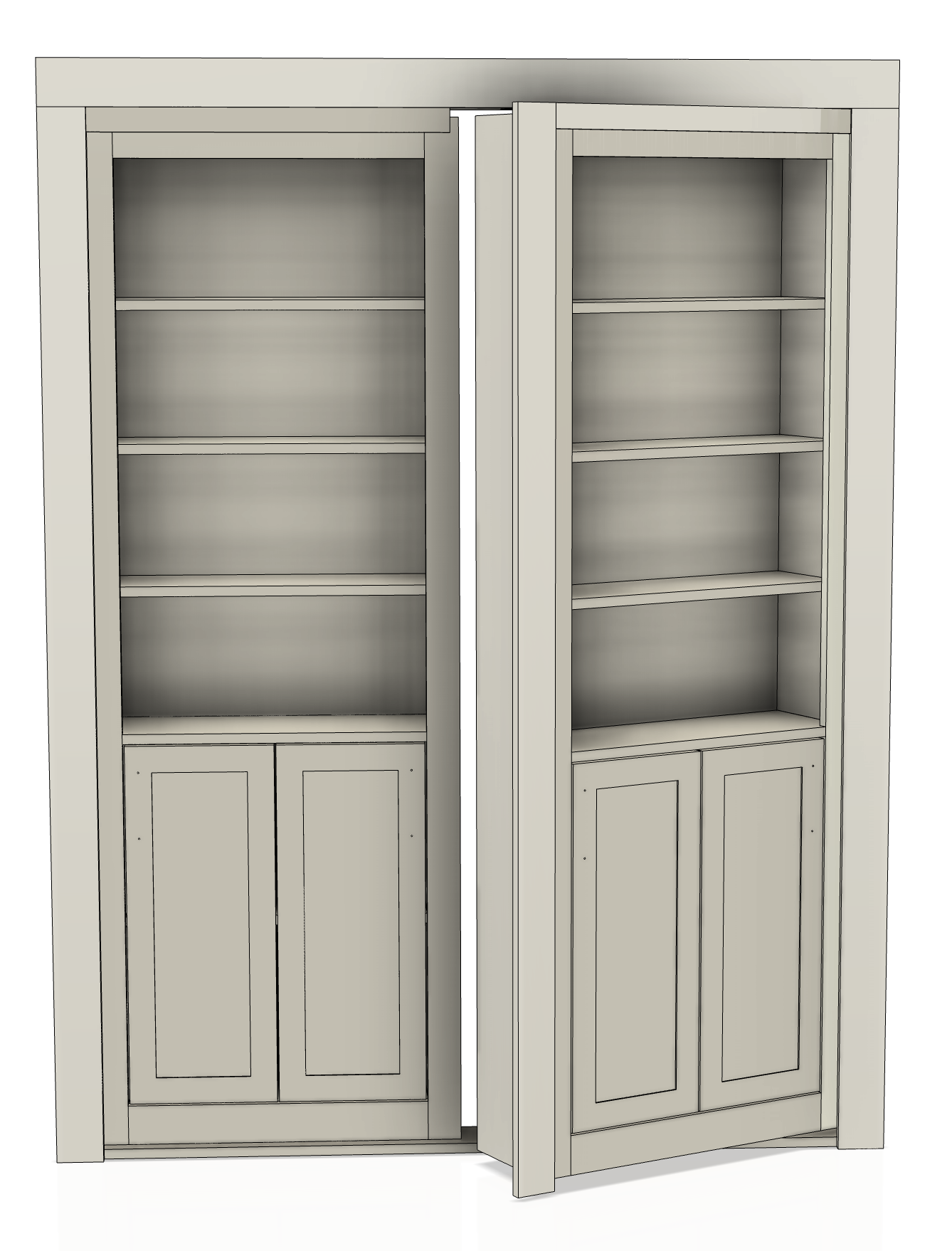 Puerta Librero Oculta Doble con Repisas para Armar by Maderra