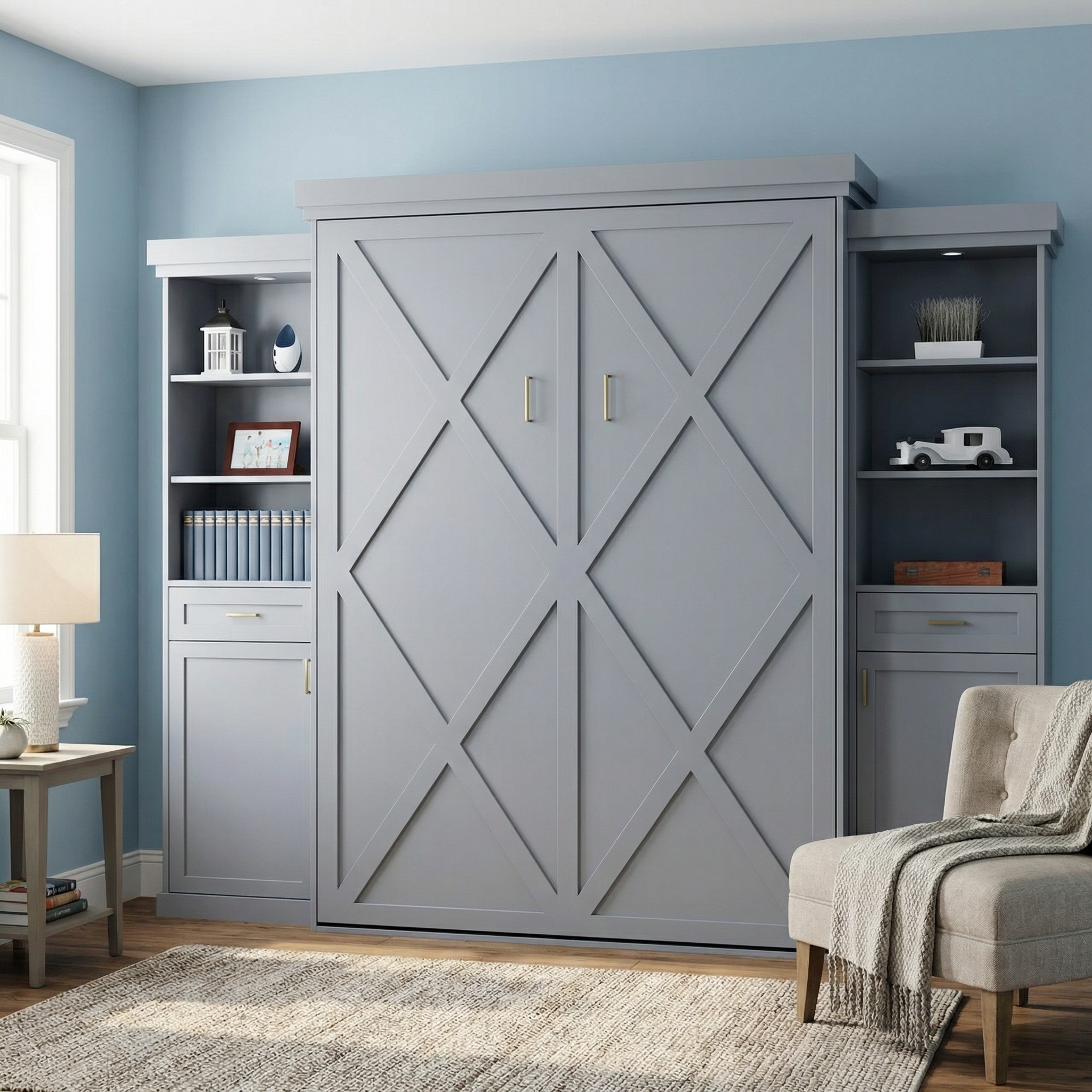 Murphy Bed Cabinet – X Panel Front (Style 3) by Maderra