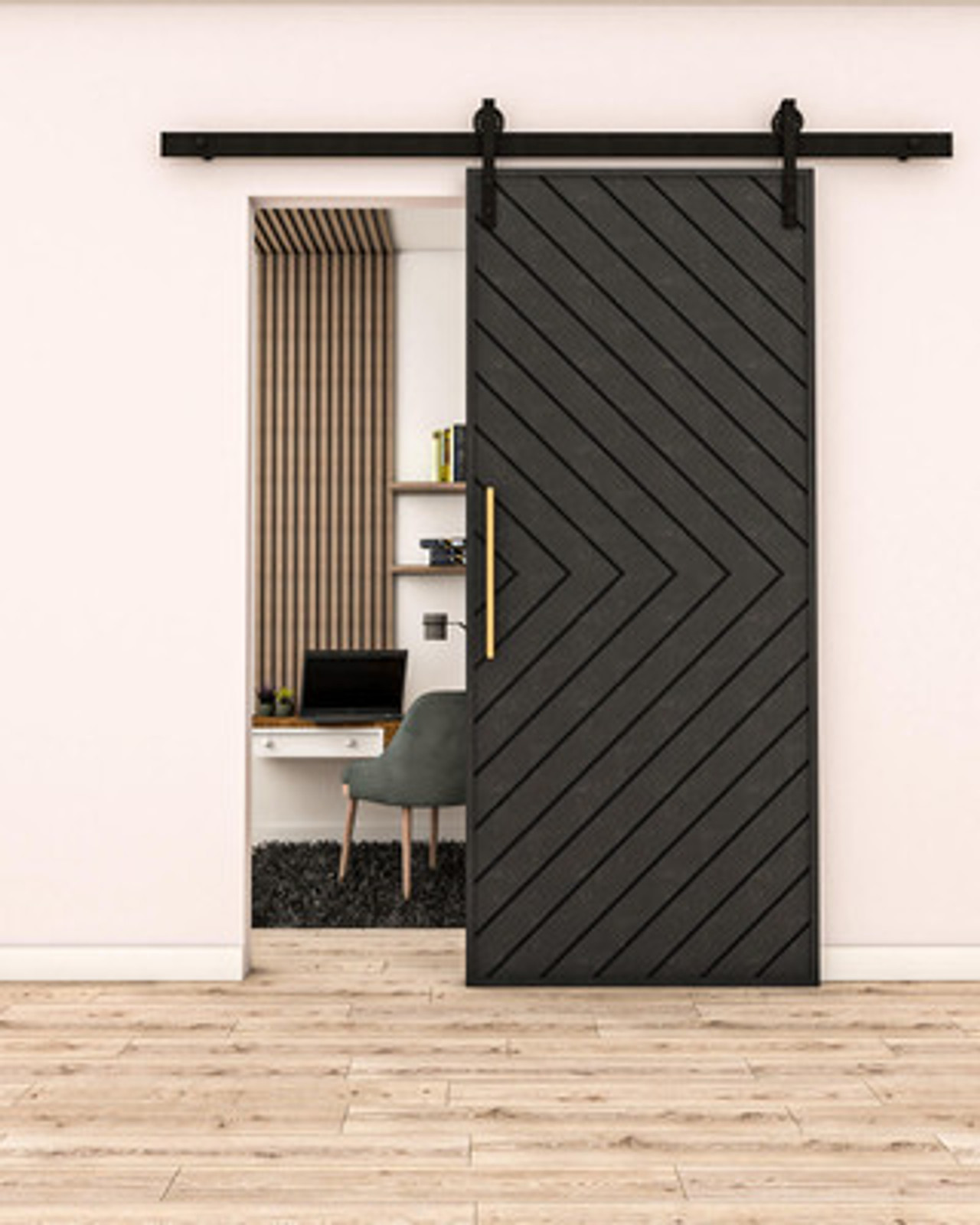 individual Barn puerta – Diagonal Slat Design (Estilo 5) by Maderra