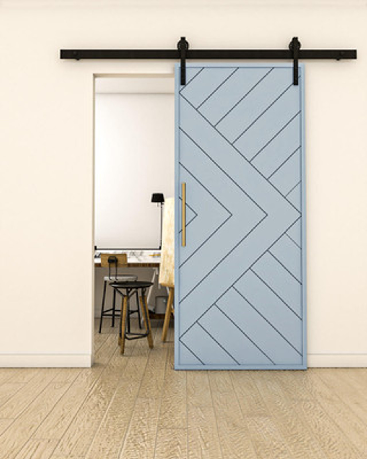 individual Barn puerta – Modern Chevron (Estilo 6) by Maderra