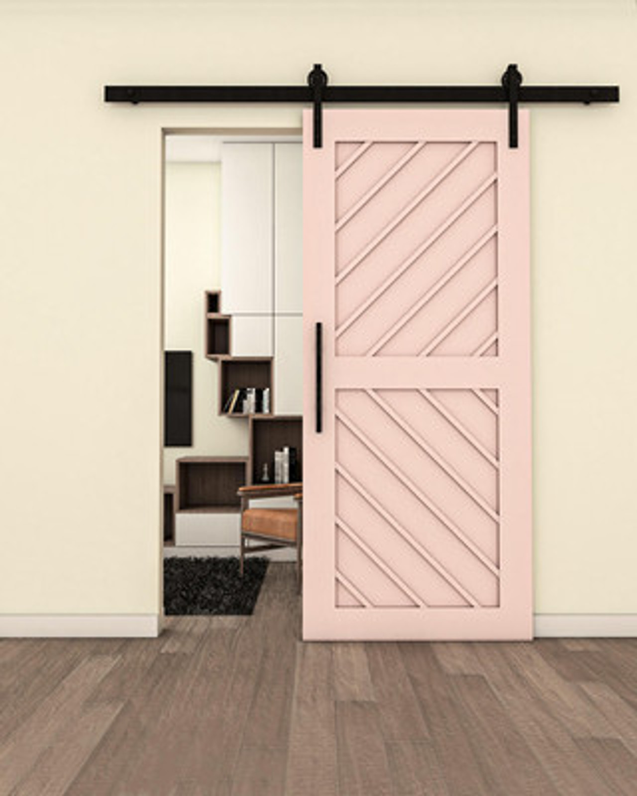 individual Barn puerta – Angled Slat Design (Estilo 7) by Maderra