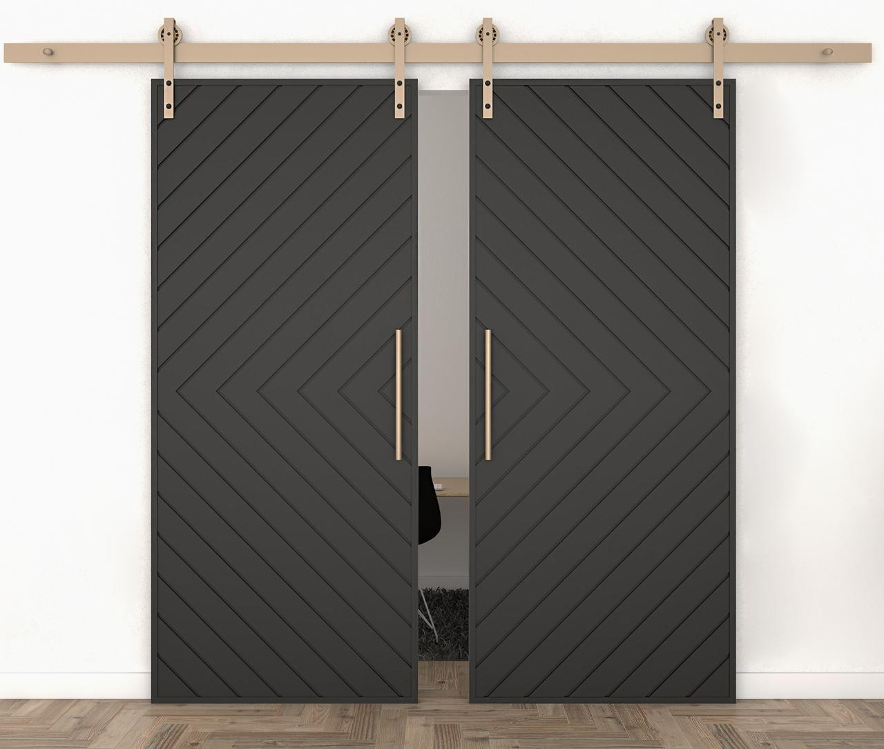 doble Barn puerta – Modern Chevron (Estilo 5) by Maderra