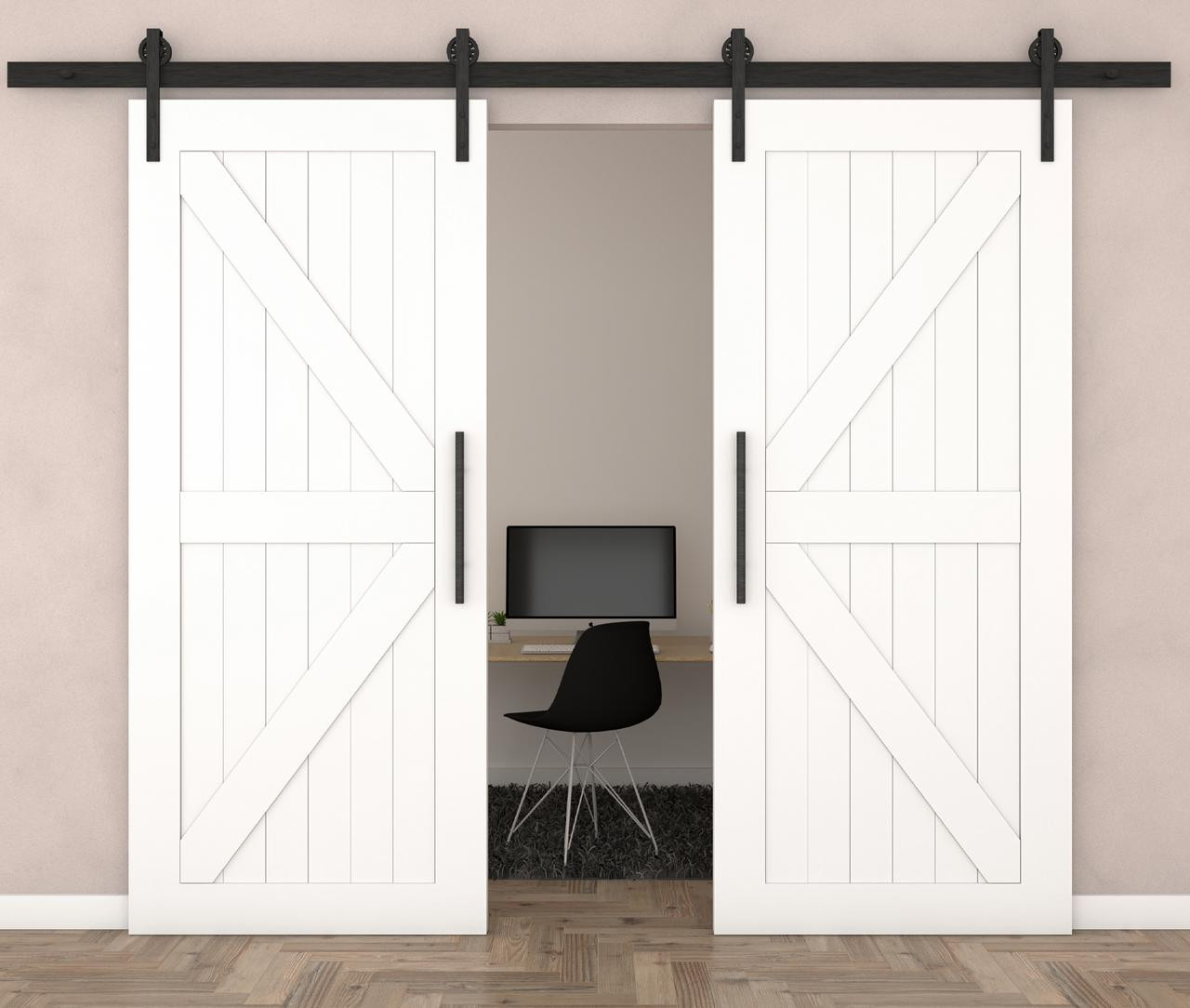 doble Barn puerta – X Panel Design (Estilo 2) by Maderra