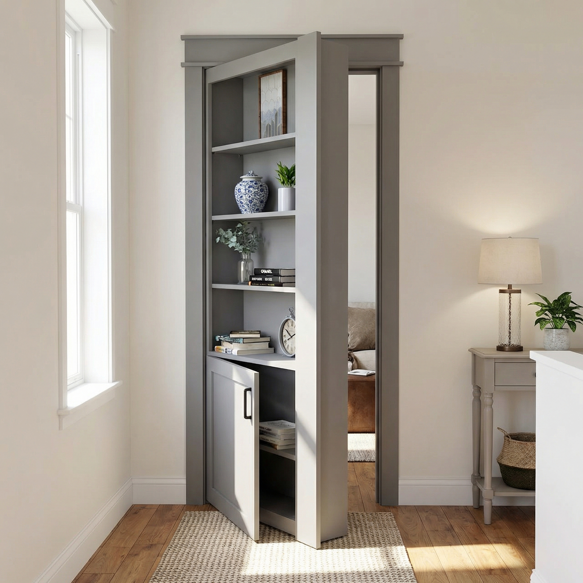 Single Hidden Bookcase Door – Lower Cabinet Storage (Style 2) by Maderra