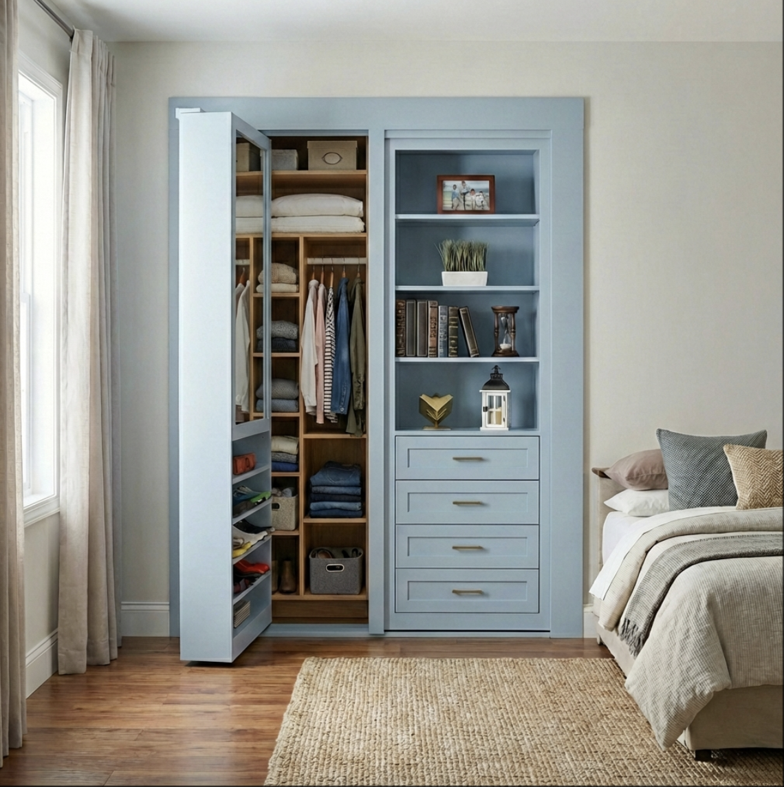 Bookcase Closet Hidden Doors – Storage Tower (Style 7) by Maderra