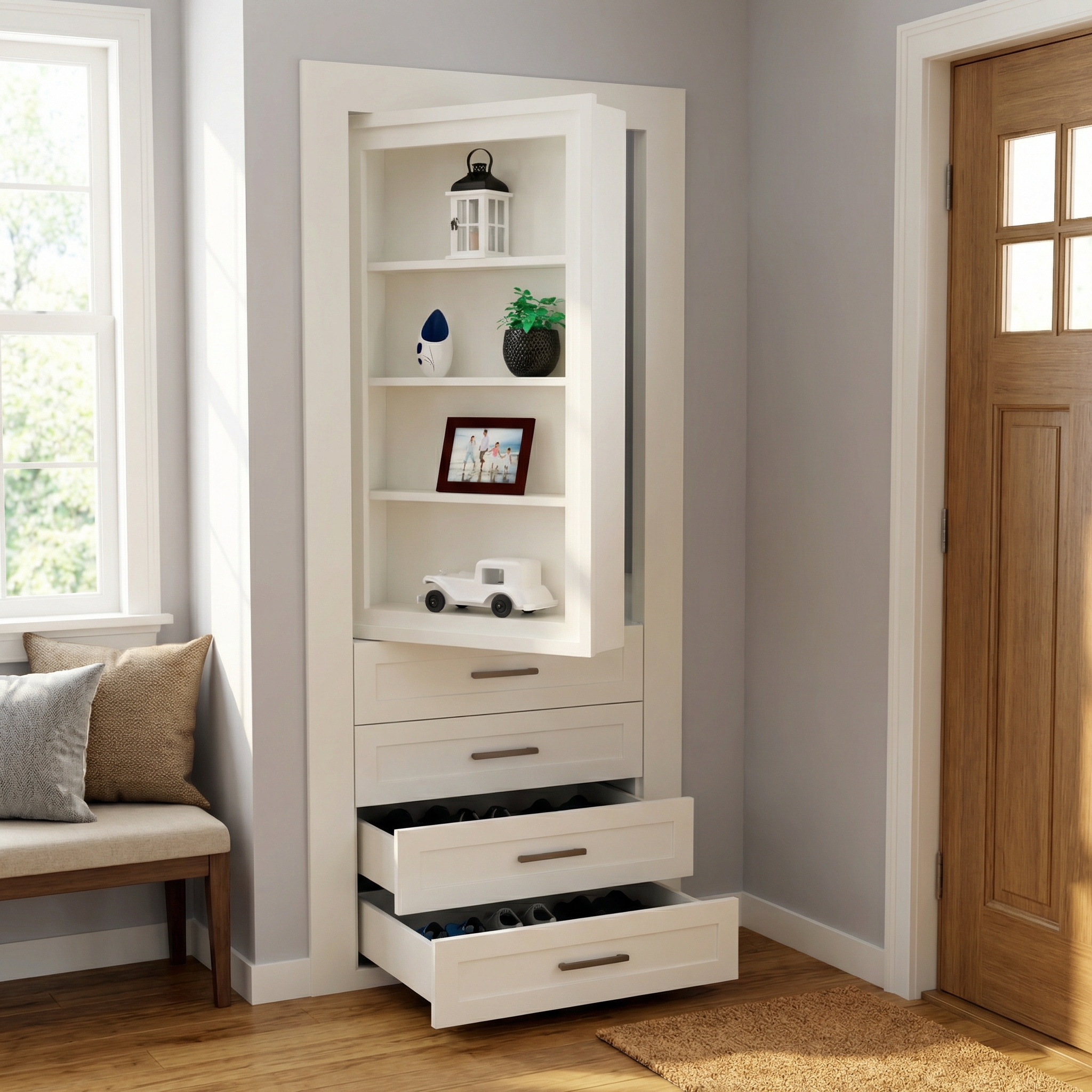 Hidden Closet Single Door Storage System by Maderra
